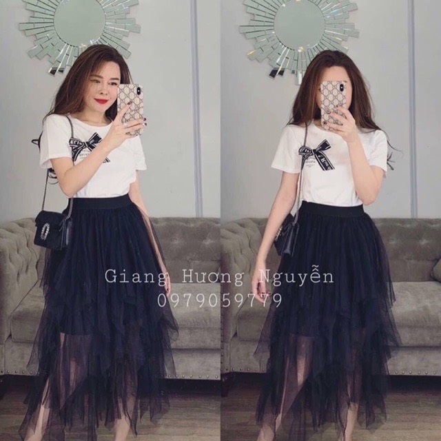 Chân váy maxi ren( ảnh+video)