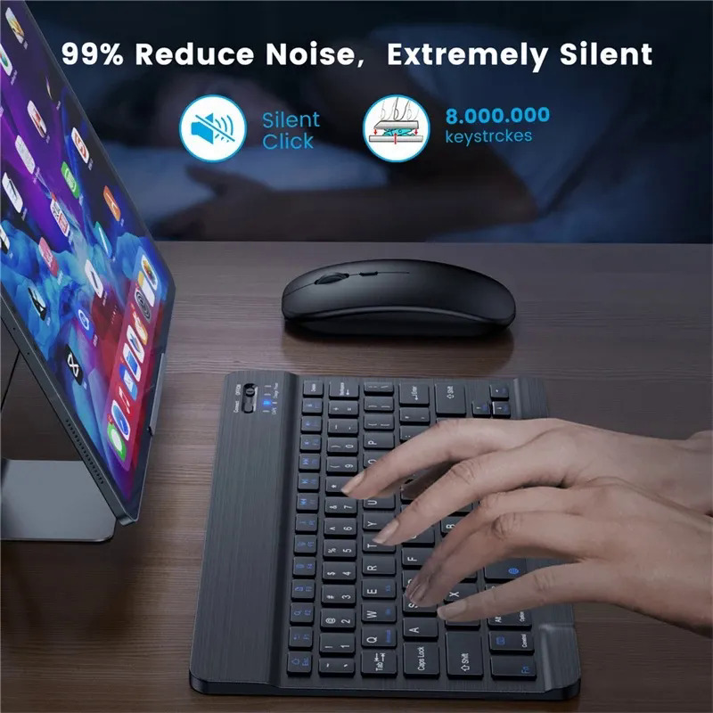 10 inch Tablet Wireless Keyboard For Pro Samsung Galaxy Tab S6 Bluetooth Keyboard For 8th 7th Android IOS Windows PC