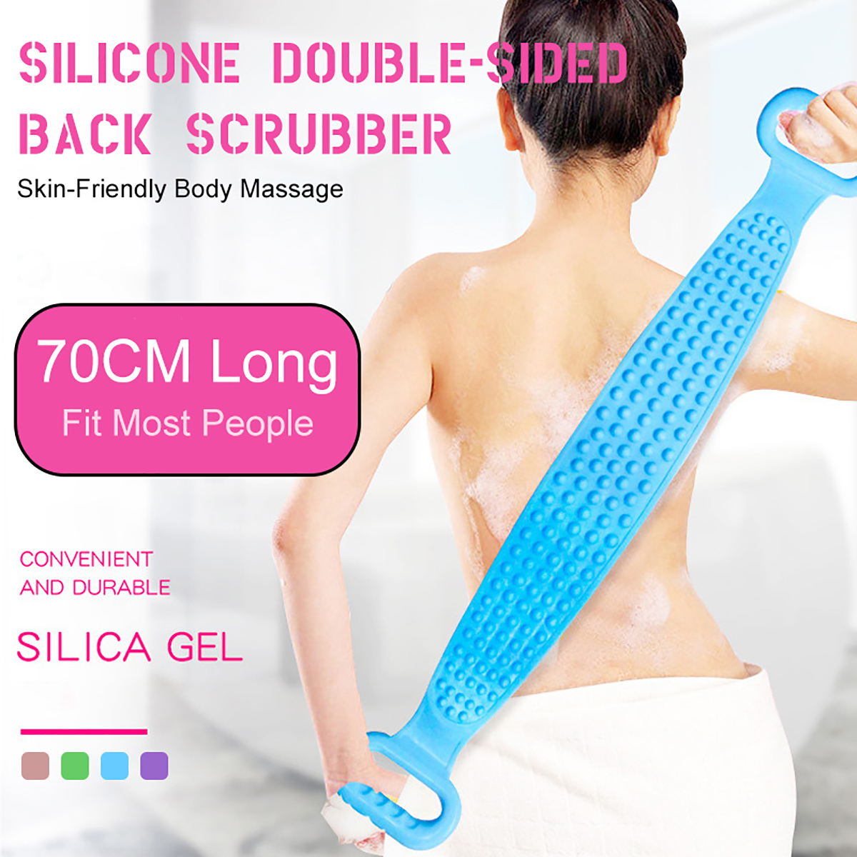 [HCM]Dây tắm silicon cọ lưng chà chân 2 mặt đa năng
