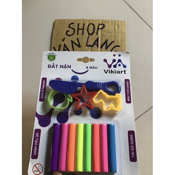 Đất nặn 8 màu Vikiart Thái Lan kèm khuôn nặn an toàn cho bé