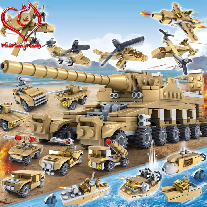 Siêu xe tăng 544 chi tiết 16 trong 1 đồ chơi lắp ráp xếp hình non-lego kazi moc diy