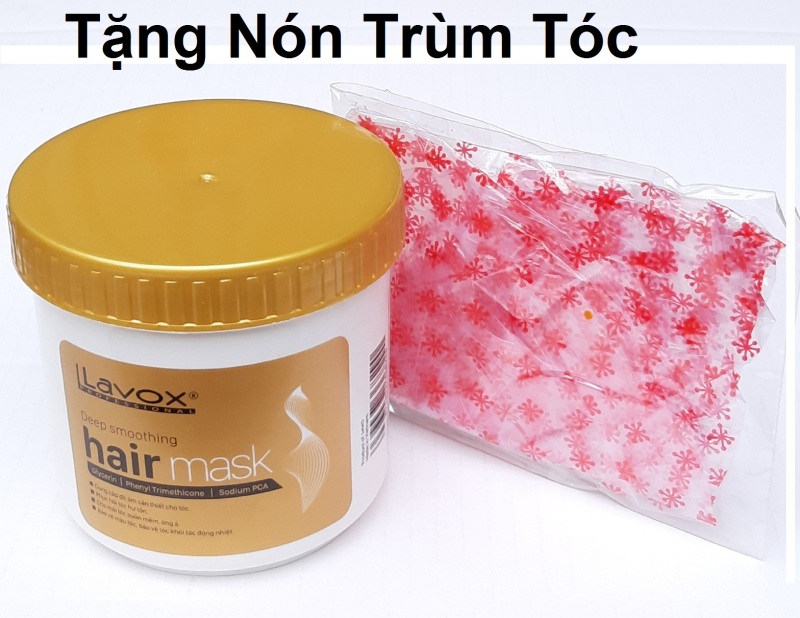 Hấp dầu ủ tóc chuyên nghiệp tinh chất Nano Collagen Suôn Thẳng mềm mại Lavox 500ml + Nón Trùm Tóc cao cấp