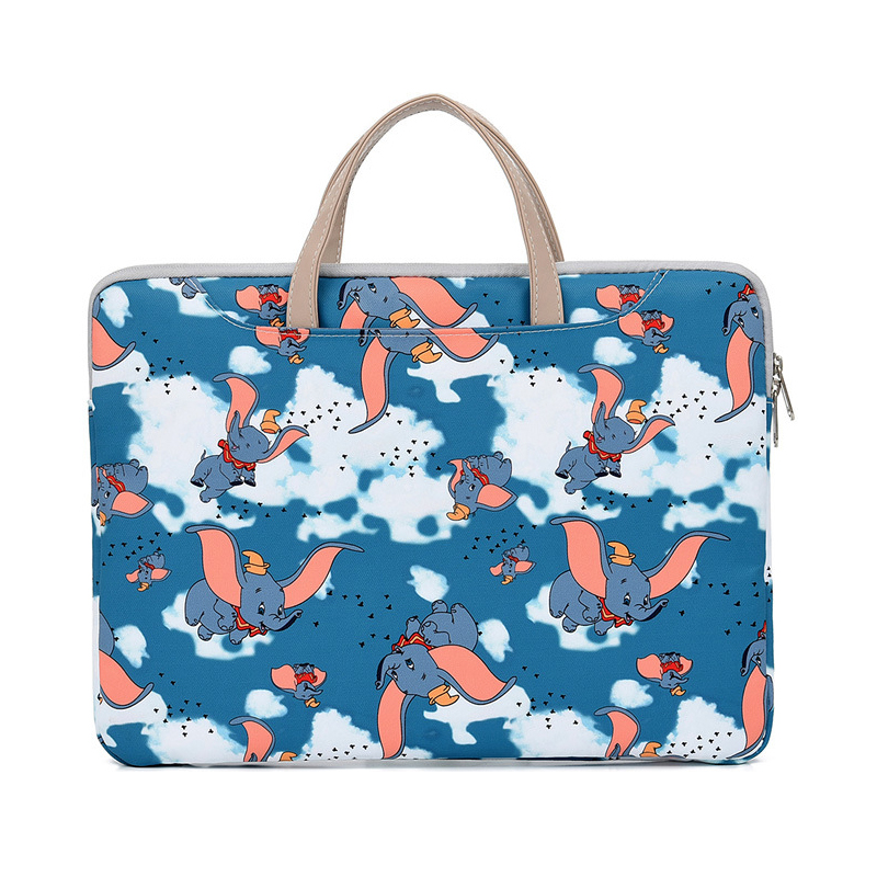 [HCM]Túi xách chống sốc Laptop 13 - 14 inch dành cho nữ họa tiết Anime quai cầm bằng da