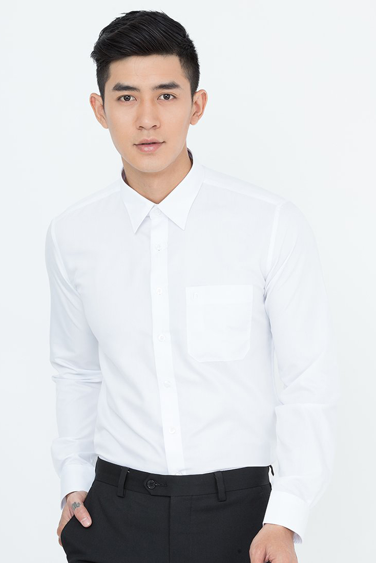Áo sơ mi nam trắng dài tay novelty classic nsmmttmtcc230490d