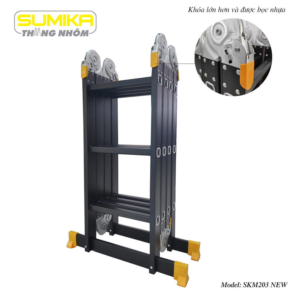 Thang gấp đa năng 4 đoạn sumika skm 203 mẫu mới, 1.73 - 3.58 mét