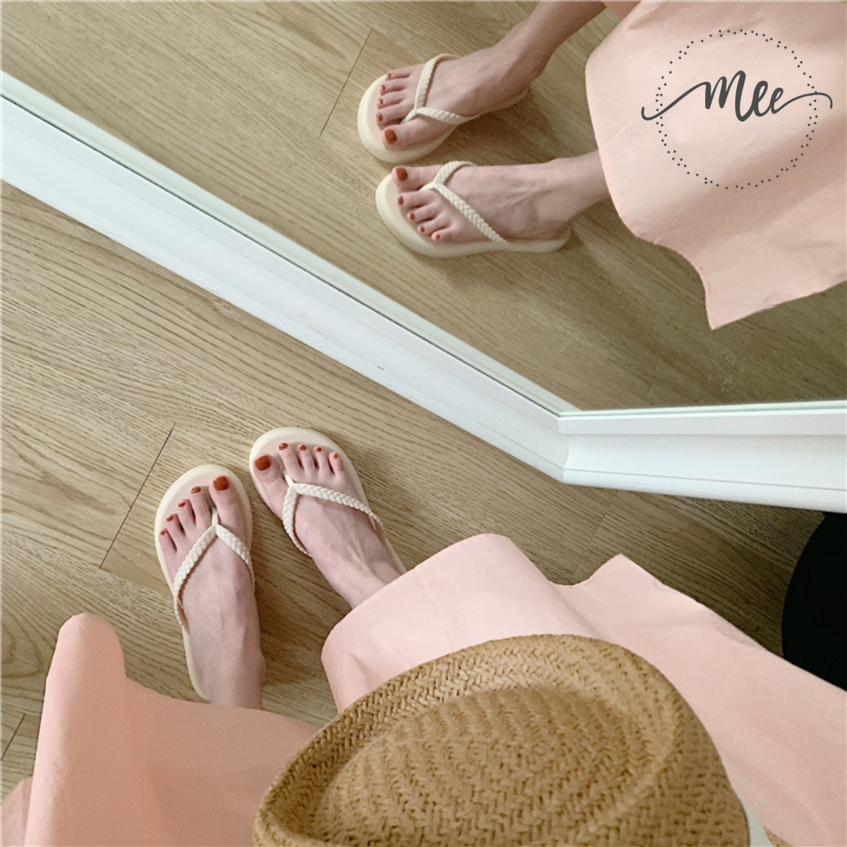 Dép Xỏ Ngón Mee Flip-Flops M5812 Basic 2021,Kiểu Dáng Hàn Quốc Slip-on Đế Dép Lớp Đệm Tăng Cường Sự Êm Ái