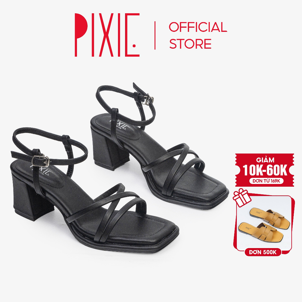 Giày sandal cao gót 6cm quai mảnh pixie h159