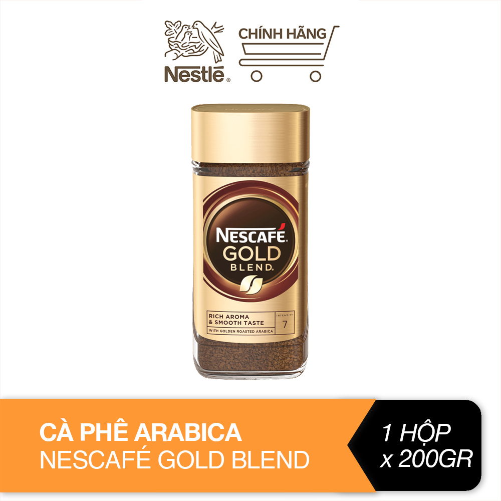 Cà phê Arabica nguyên chất hòa tan Nescafé Gold Blend 200g