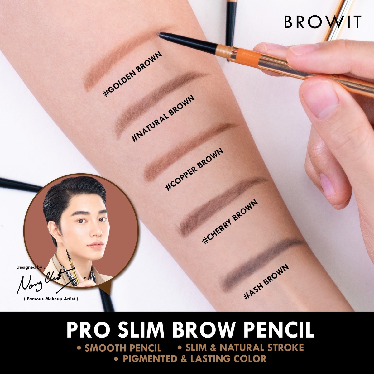 Bút kẻ chân mày siêu mảnh Browit By NongChat