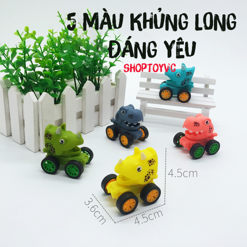 Xe đồ chơi đầu khủng long mini động cơ dây cót
