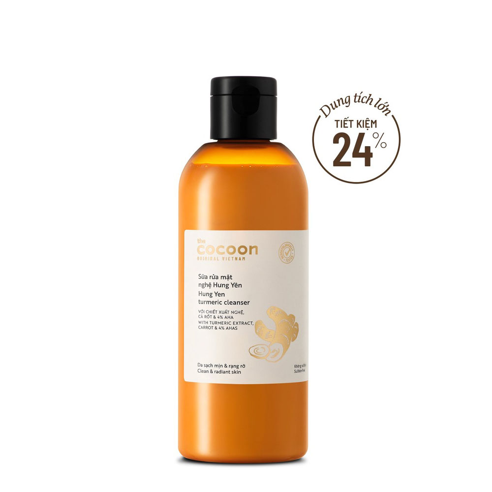 Sữa rửa mặt nghệ Hưng Yên cocoon 140ml - 310ml sáng mịn da thành phần từ thiên nhiên