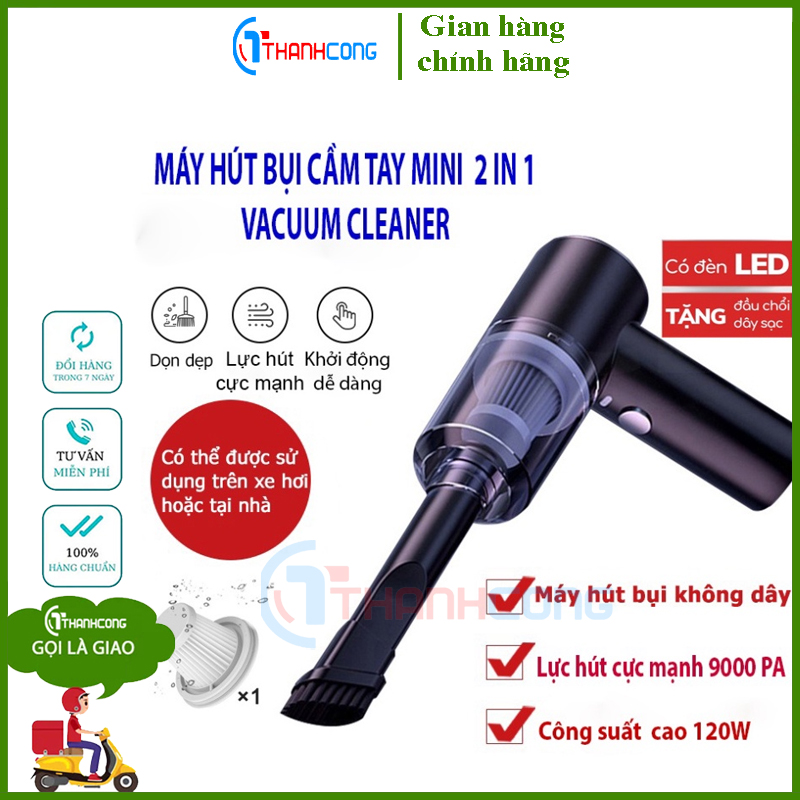 Máy hút bụi cầm tay không dây siêu mini lực hút cực mạnh 9000pa - 120w, sạc usb - máy hút bụi mini cầm tay