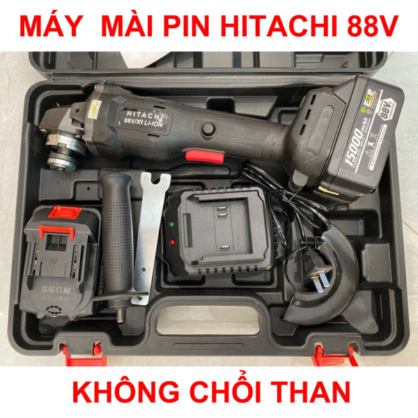 Máy mài pin Hitachi 88V - Máy mài góc - Máy cắt cầm tay - Máy mài cầm tay - 2 pin 10 cell - Động cơ không than , 100% lõi đồng -  Máy cắt đá , Máy mài bóng , Máy cắt sắt