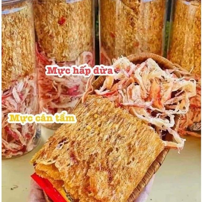 Khô mực mix 2 vị (mực cán + mực dừa) có video