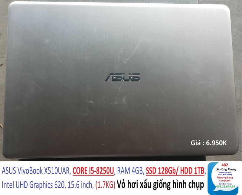 Bảng giá Laptop ASUS VivoBook X510UAR, CORE I5-8250U, RAM 4GB, SSD 128Gb/ HDD 1TB, Intel UHD Graphics 620, 15.6 inch, (1.7KG) Phong Vũ