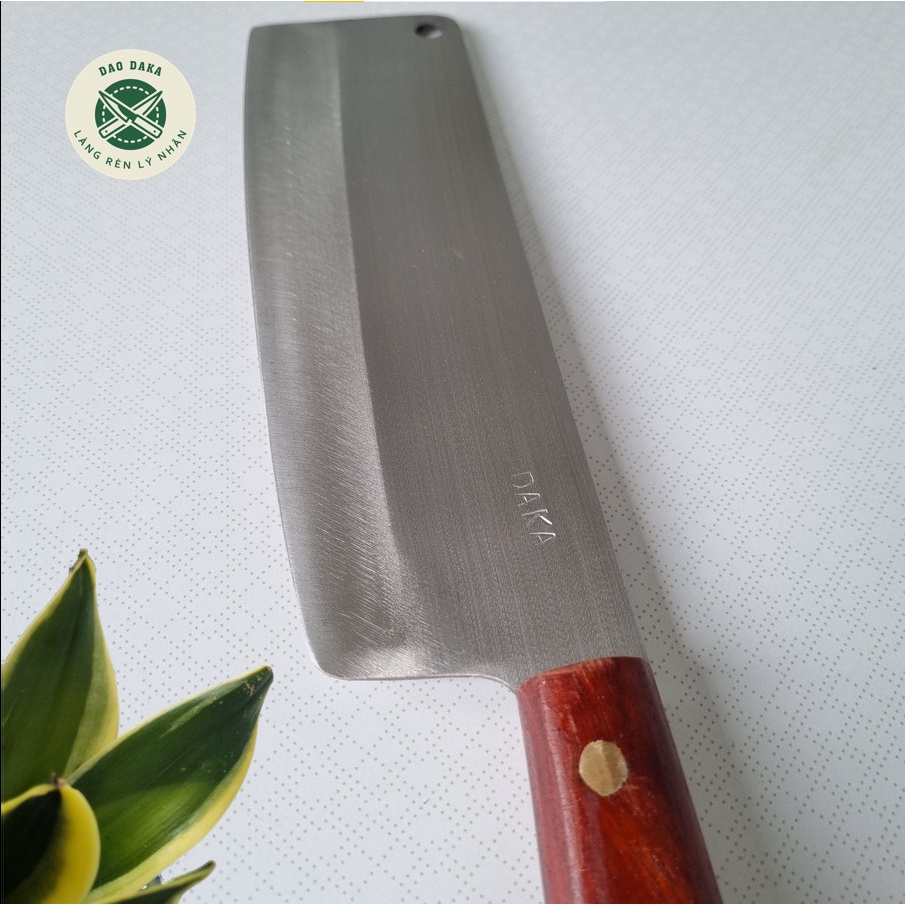 [Dao DAKA - Lý Nhân] Dao thái chặt thép Nhật trắng không gỉ - Chuôi gỗ