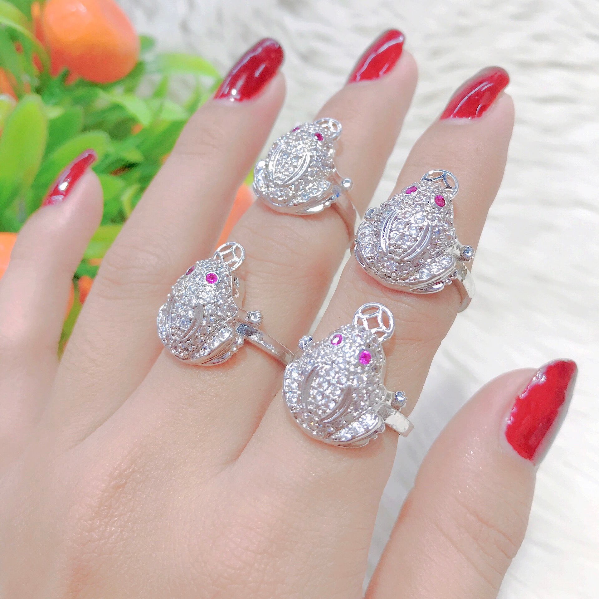 [ N317 ] Nhẫn Nữ Cóc Ngậm Tiền, Giống Thật 99%  - N1705137 - Chất Liệu Bên Trong Lõi Bạc Thái, Bền Màu Vĩnh Viễn Không Đen - Dùng Đi Tiệc