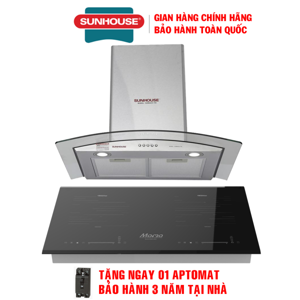 Giá bán [Trả góp 0%]Combo Bếp từ đôi Sunhouse mama MMB-88HL + Máy hút mùi kính cong Sunhouse SHB6629 - Bếp từ đôi bảo hành 36 tháng, Máy hút mùi bảo hành 18 tháng tại nhà