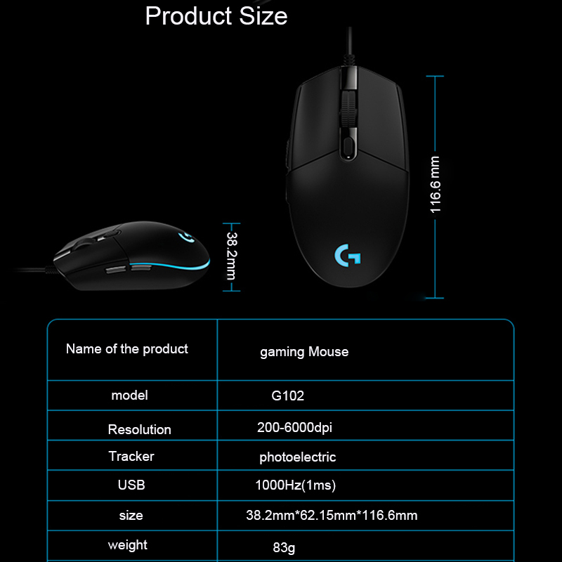 Chuột chơi game Logitech G102 Gen 2 Prodigy RGB có dây - Bảo hành 2 năm chính hãng