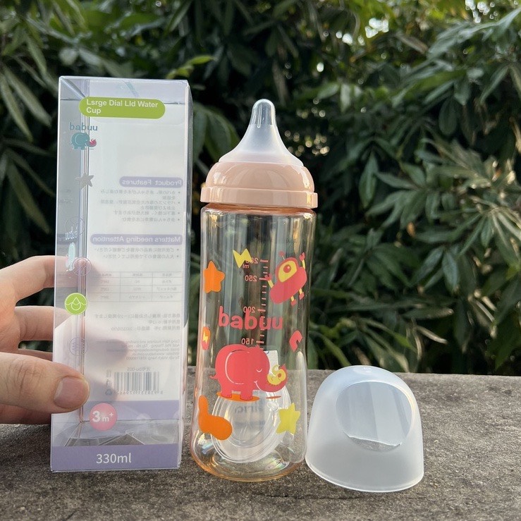 [ chọn núm S,M,L,LL] - Bình sữa cổ rộng PPSU Babuu 90ml/120ml/160ml/240ml/300ml (quà tặng hấp dẫn)