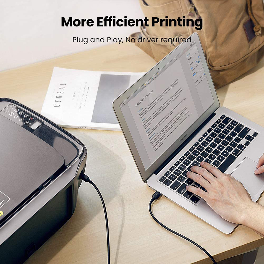 Cáp máy in Ugreen 10351 dài 3m chuẩn USB 2.0 cao cấp - Hapustore