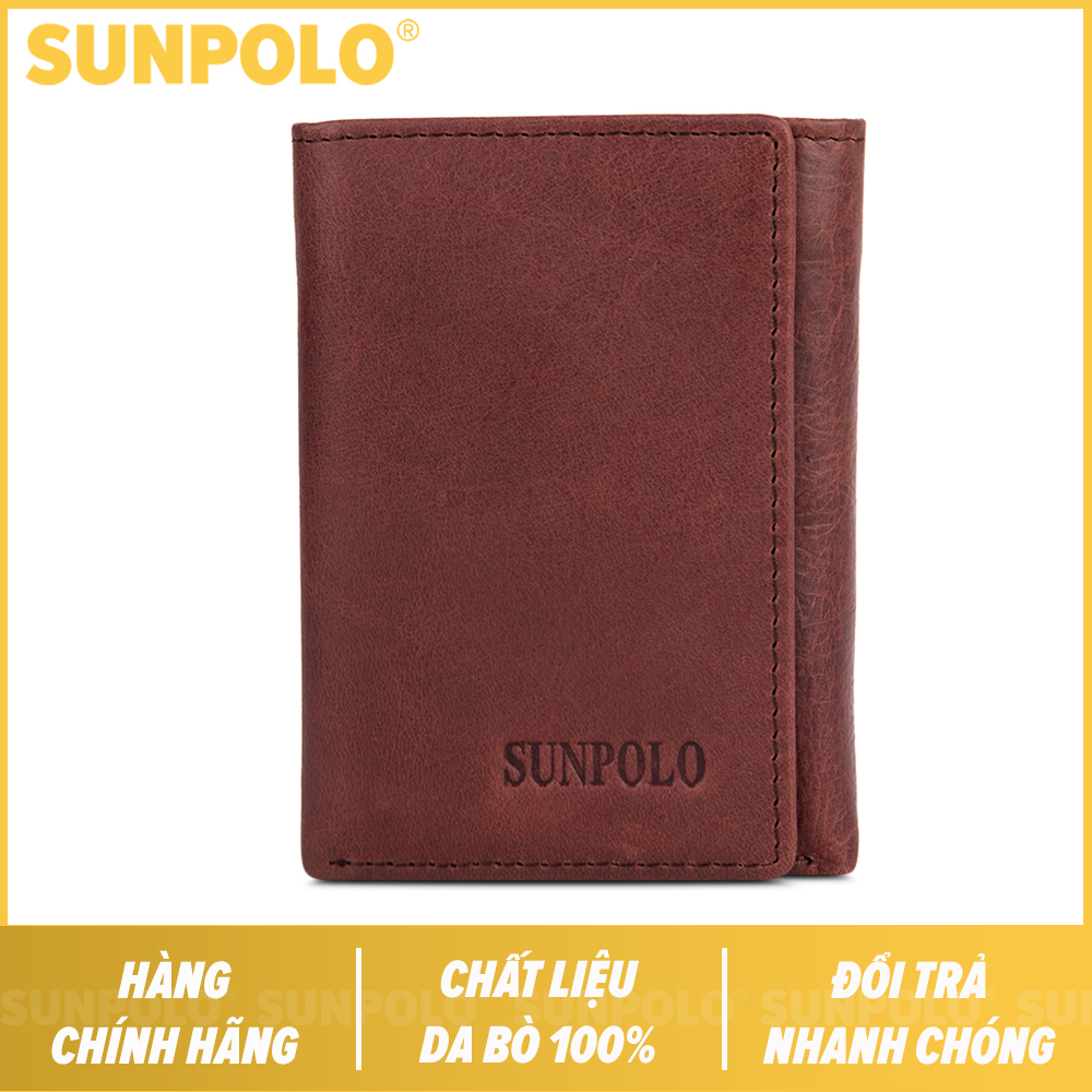 Genuine Leather Trifold Mens Wallet