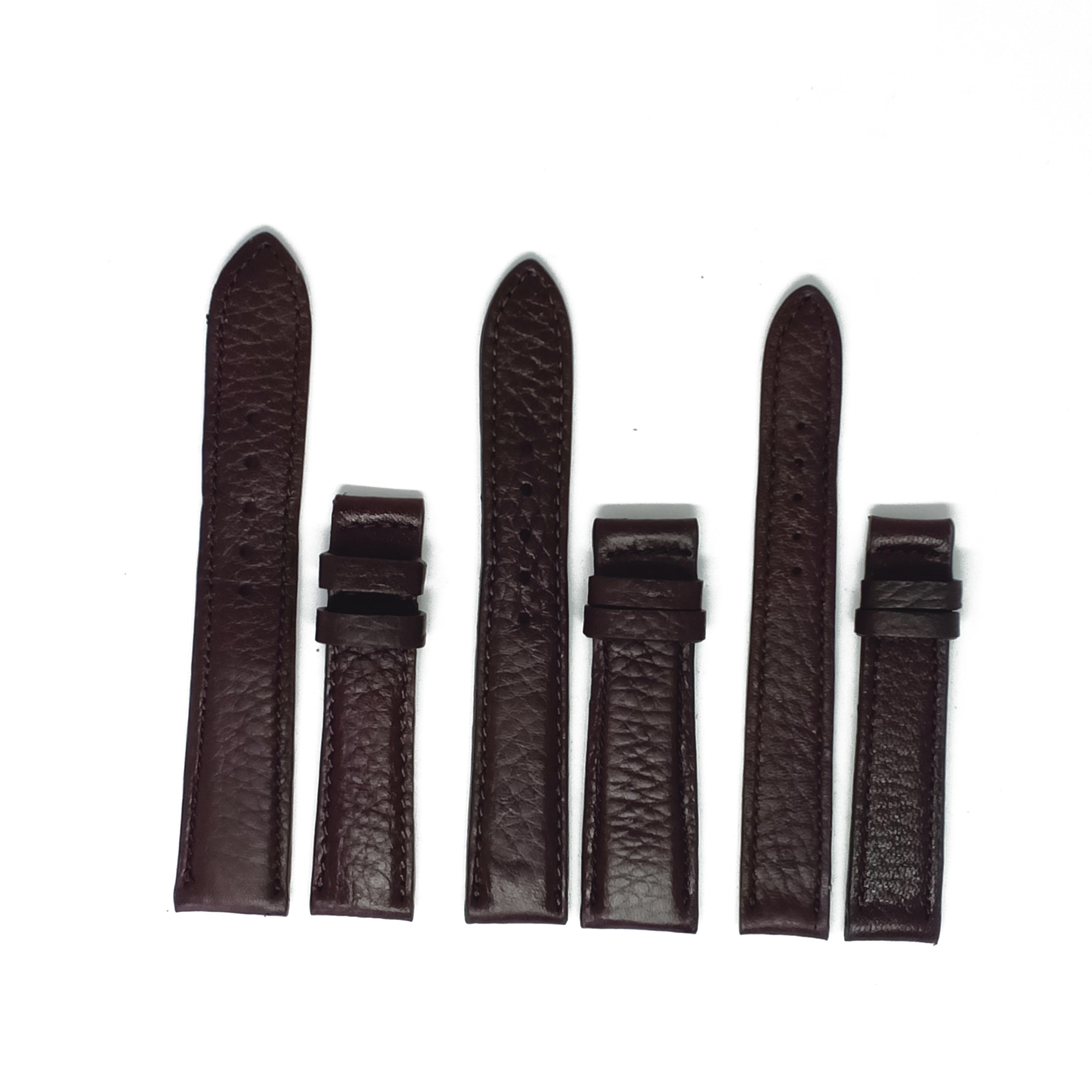 Dây đồng hồ nam nữ da bò màu nâu đen size 16 - 18 - 20 th8126