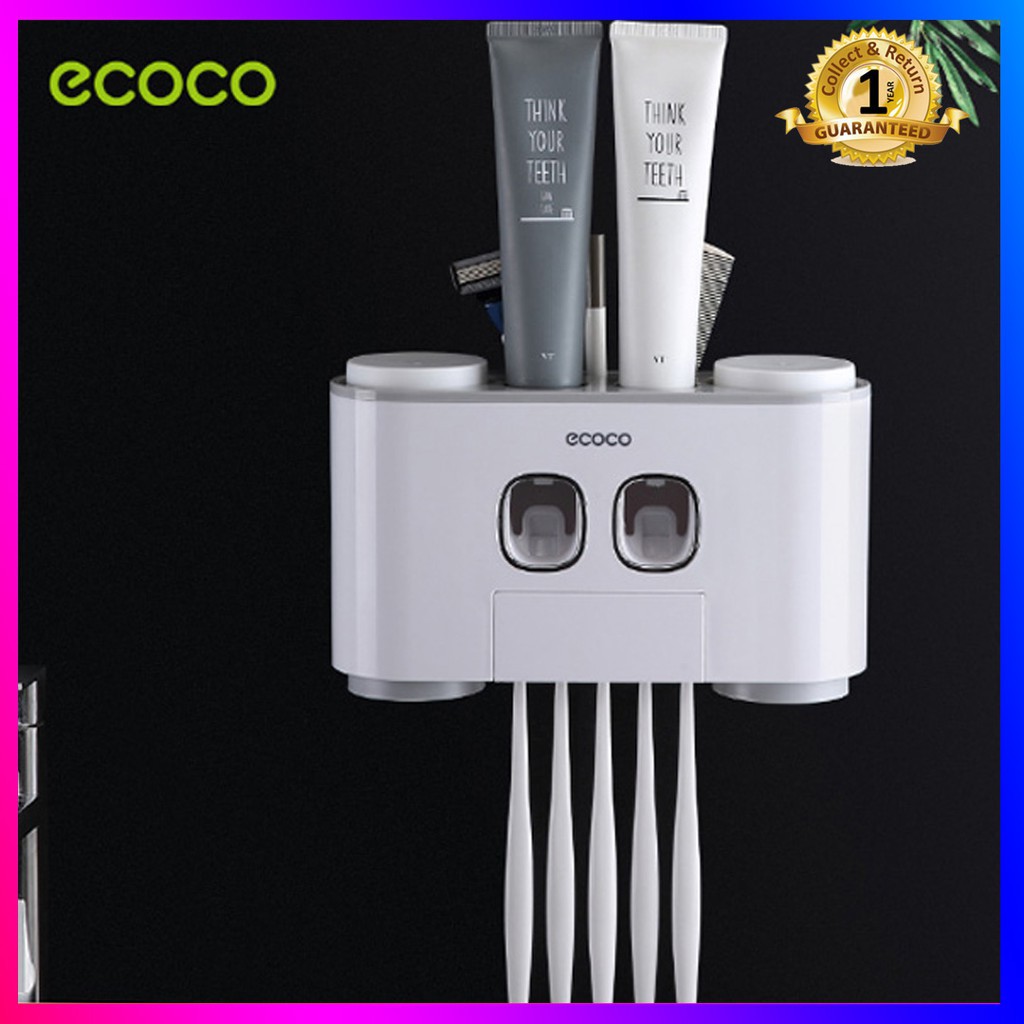 Bộ Nhả Kem Đánh Răng ECOCO Cao Cấp Kèm 2 Cốc, 4 Cốc - 1802