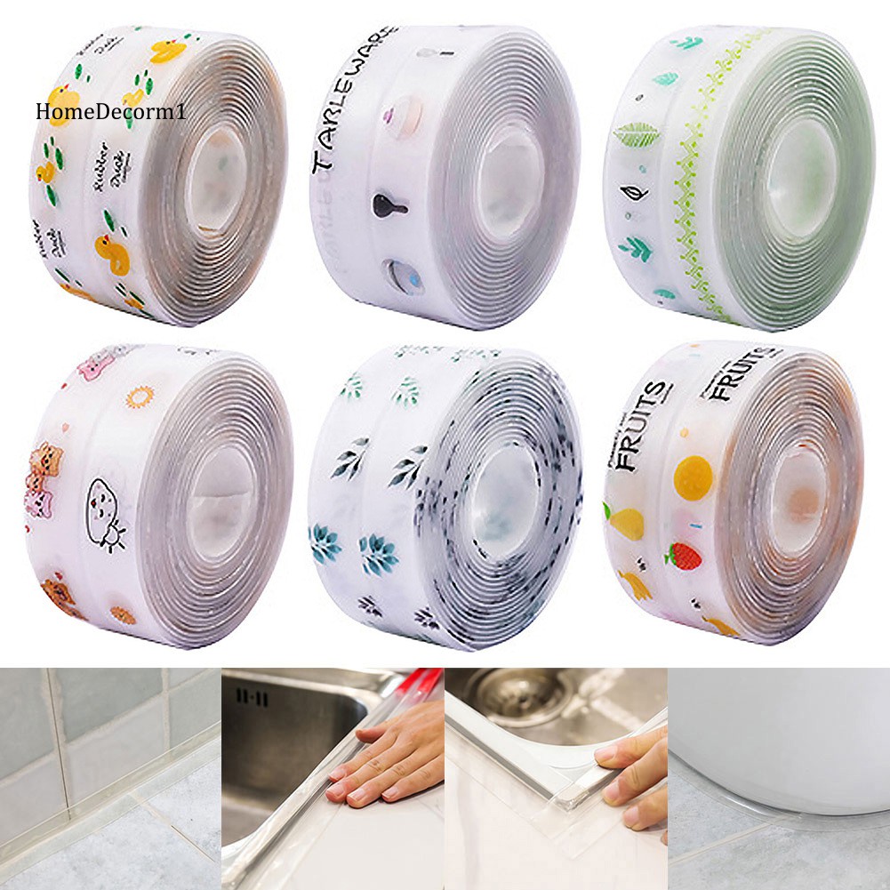 Cuộn Băng Keo Cao Cấp Chống Thấm, Có Họa Tiết Trang Trí Dán Mép Bồn Rửa Chén, Mép Cửa, Mép Tường( SALE)