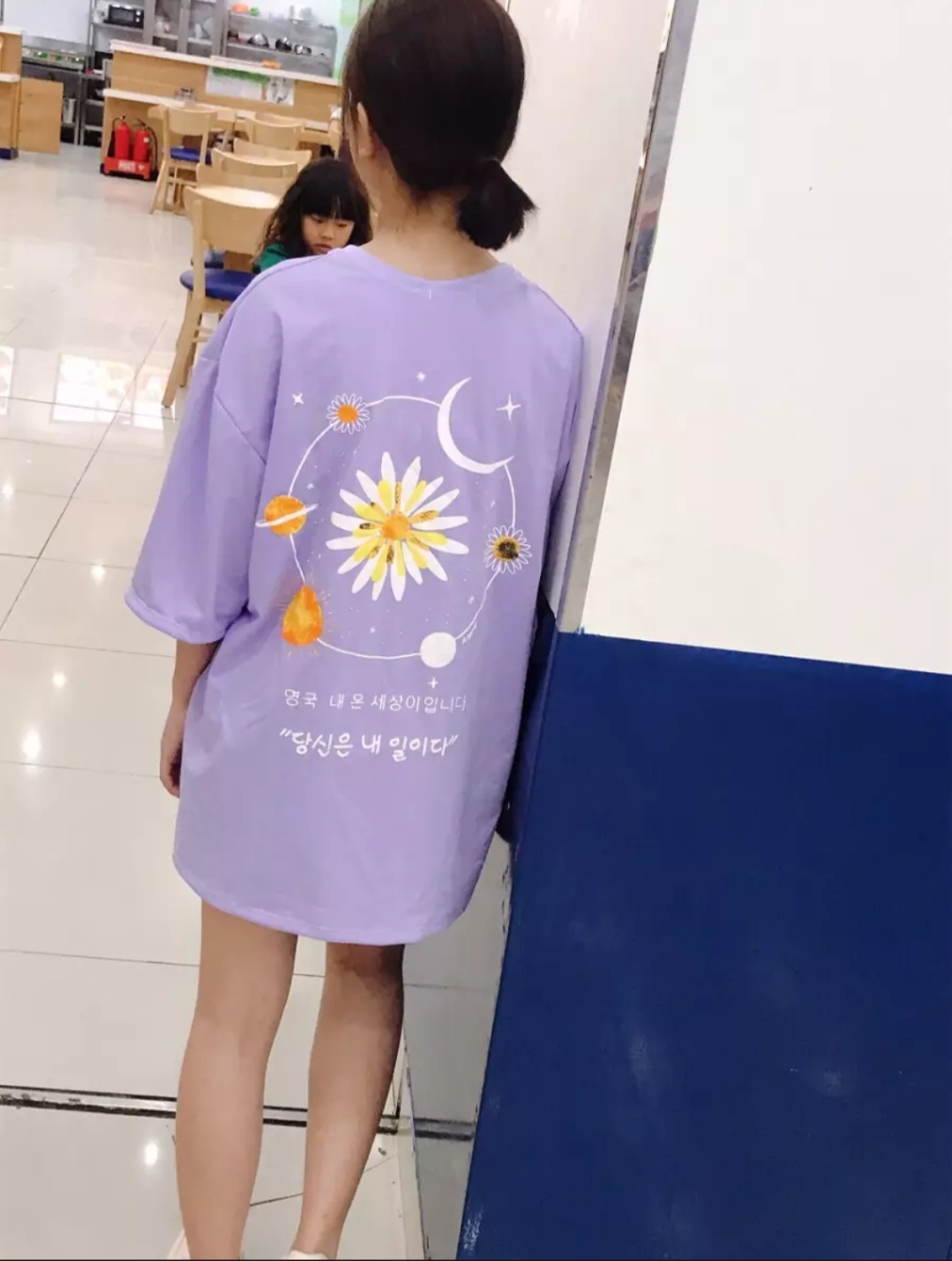 [HCM]Áo thun nữ form rộng Hàn quốc in hình Hoa Hành Tinh dễ thương vải dày mịn mát đường may sắc sảo không phai màu không dính giặt ( TÍM )