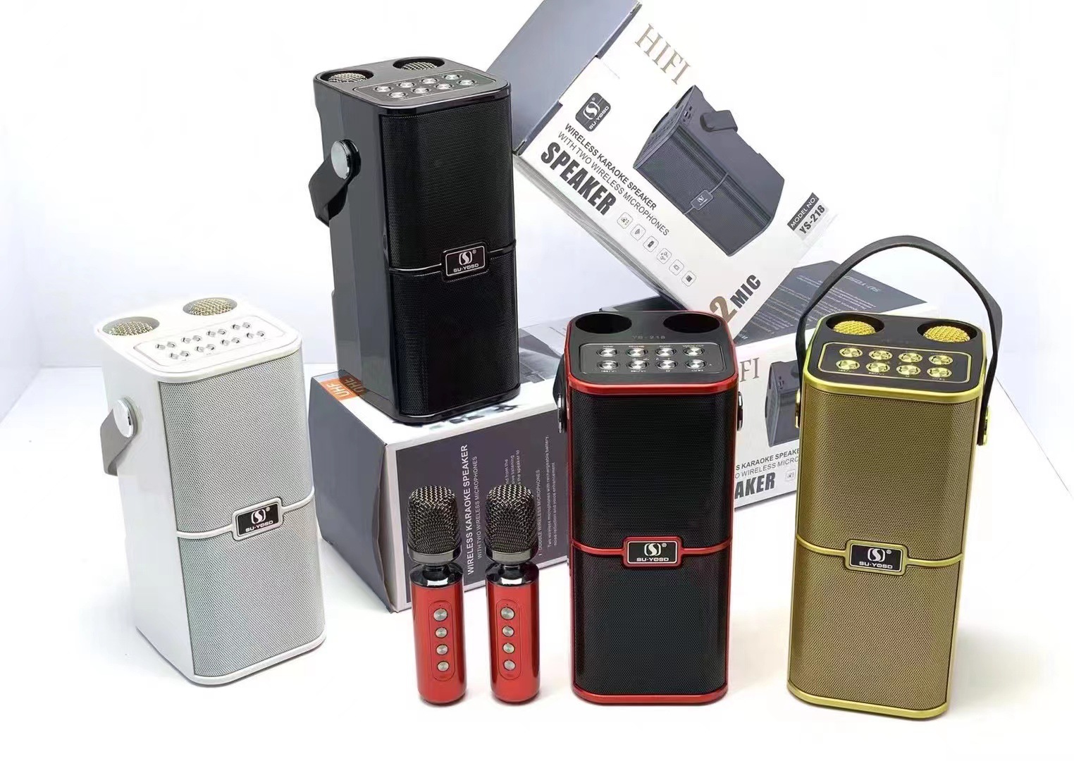 Karaoke Speaker Bluetooth Su yosd ys-218 attached 2 wireless microphone, CS 20W, compact