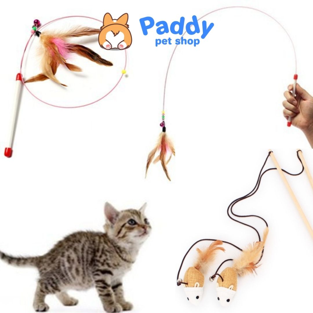 Cần Câu Mèo Đính Đồ Chơi Kèm Chuông