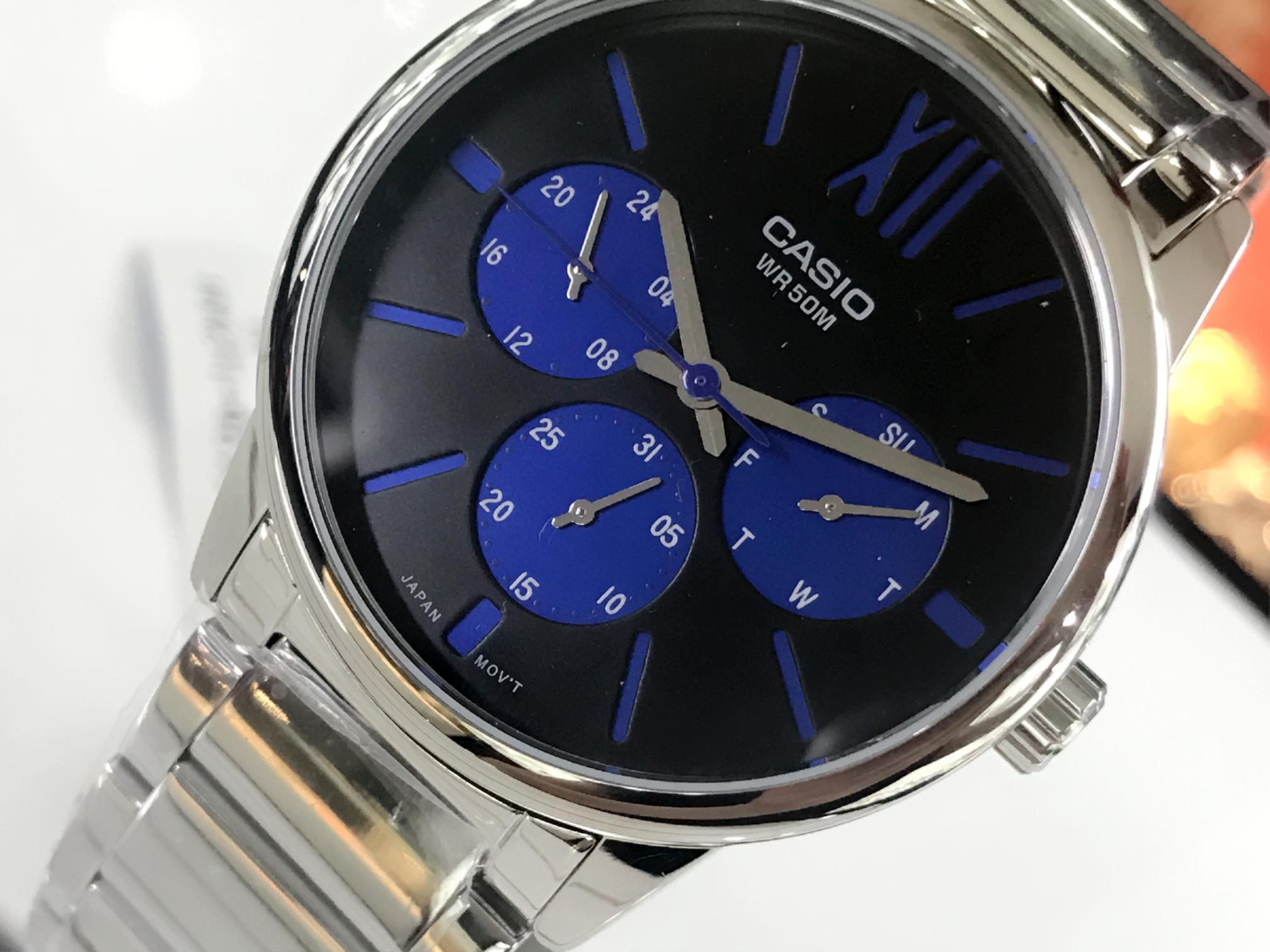 Đồng hồ nam day thép không gỉ Casio MTP-E312D-1B2VDF