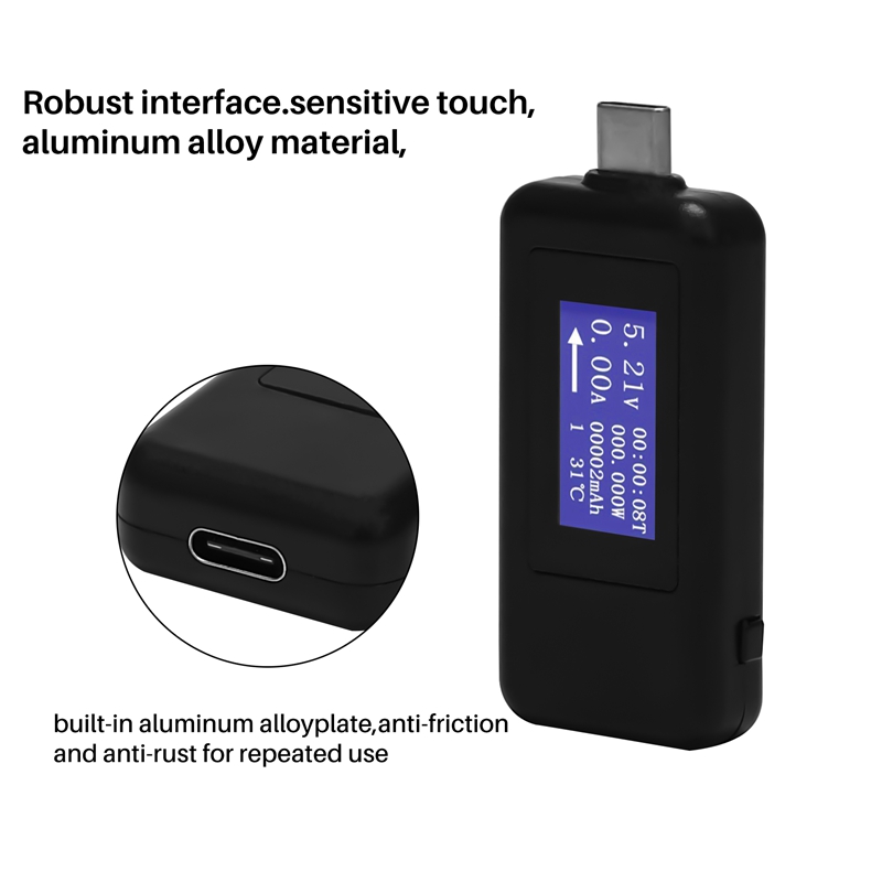 KEWEISI Type-C Usb Meter Tester Power Meter Usb Multimeter Voltage And Current Tester 0-5.1A 4-30V Usb Power Tester Tester Display Capacity Voltage Current Detector