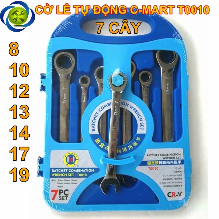 Bộ cờ lê vòng miệng tự động c-mart t0010 7 cây