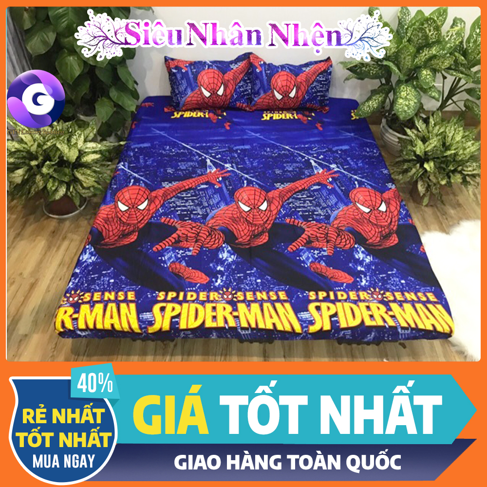 Combo 4 Món Người Nhện Ga và Vỏ gối - 1m6x2m