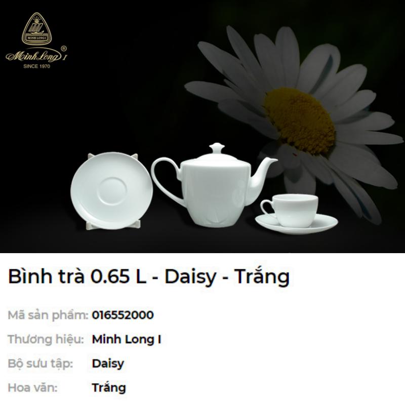 Bình trà gốm sứ minh long Bình trà 0.65 L - Daisy - Trắng