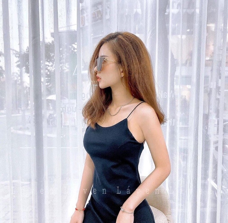 Đầm Nữ Dáng ôm 2 Dây Cổ Yếm ( Có Mút ) Thời Trang Bambo