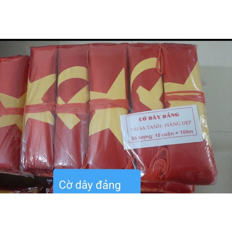Cờ dây đảng - tổ quốc 10 mét loại đẹp dày dặn
