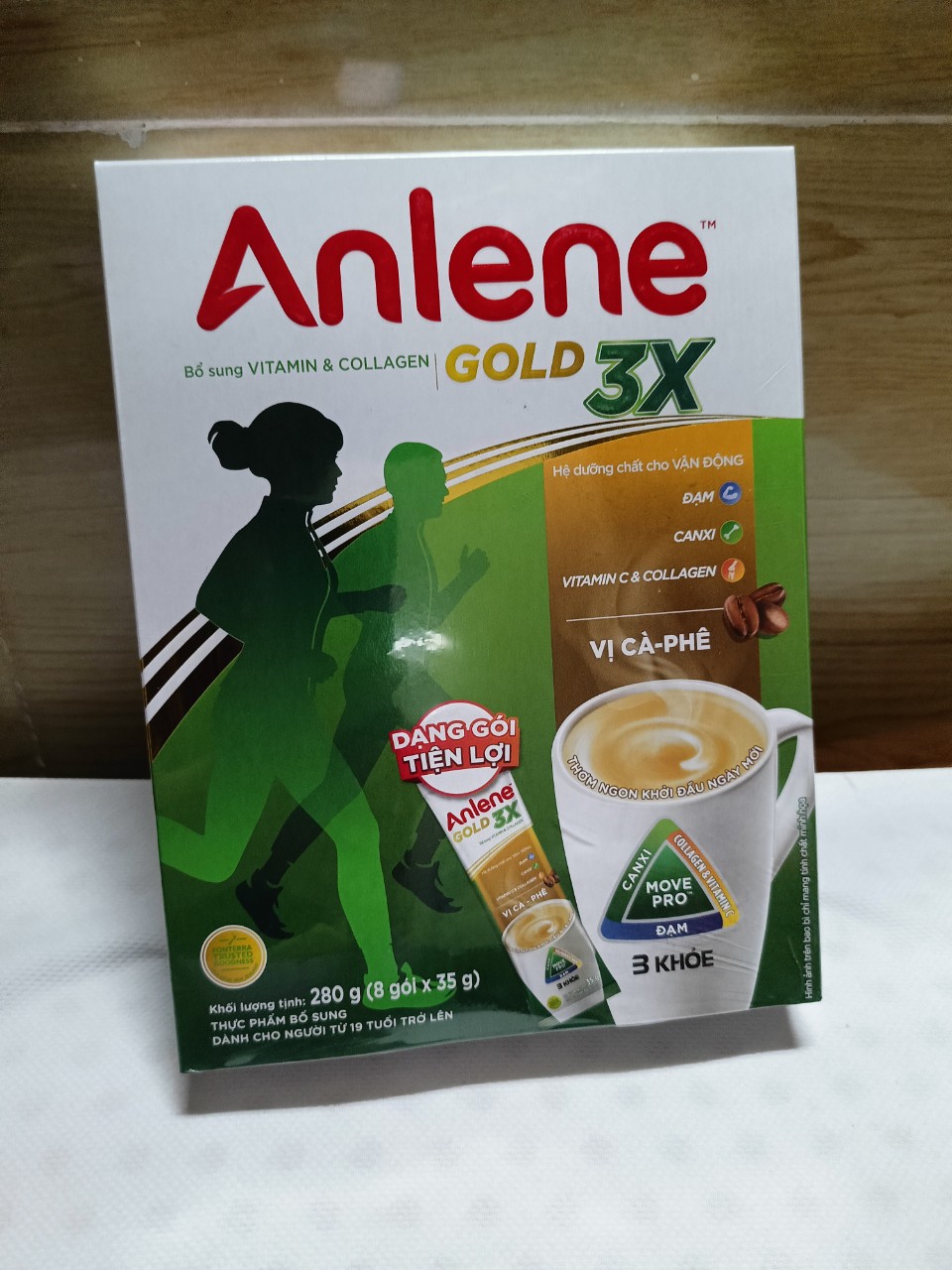 Sữa bột Anlene cà phê hộp 8x35g