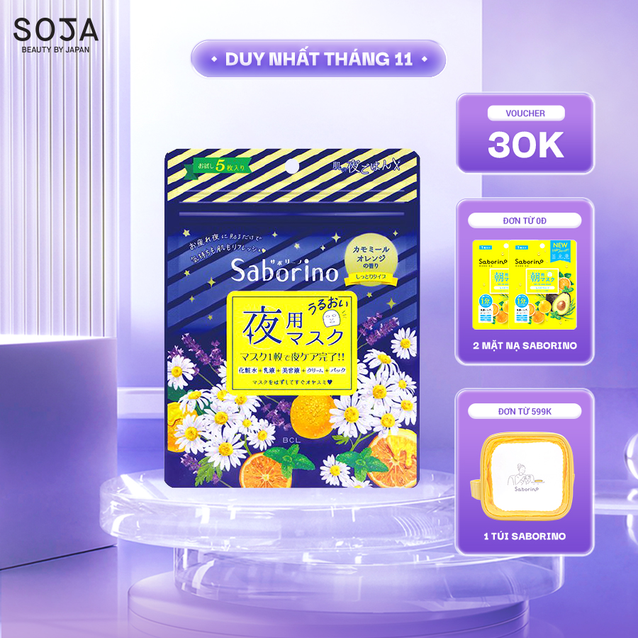 Mặt Nạ Buổi Tối Saborino Good Night Sheet Mask (Gói 5 Miếng)