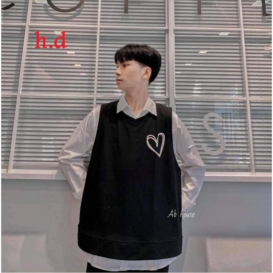 Áo gile tim nổi hda0121