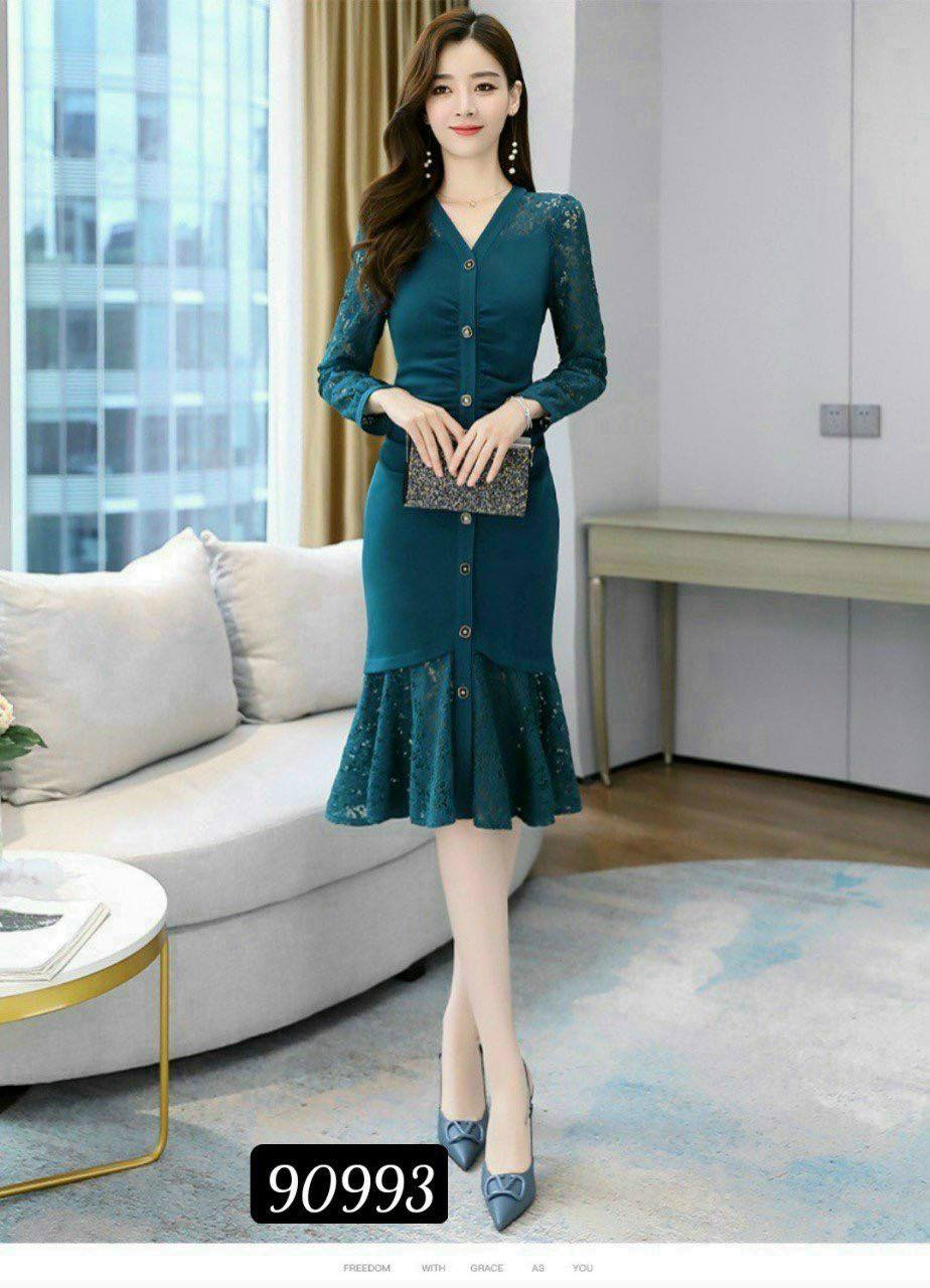 ĐẦM ÔM DÀI TAY DỰ TIỆC ĐUÔI CÁ SIÊU DỄ THƯƠNG