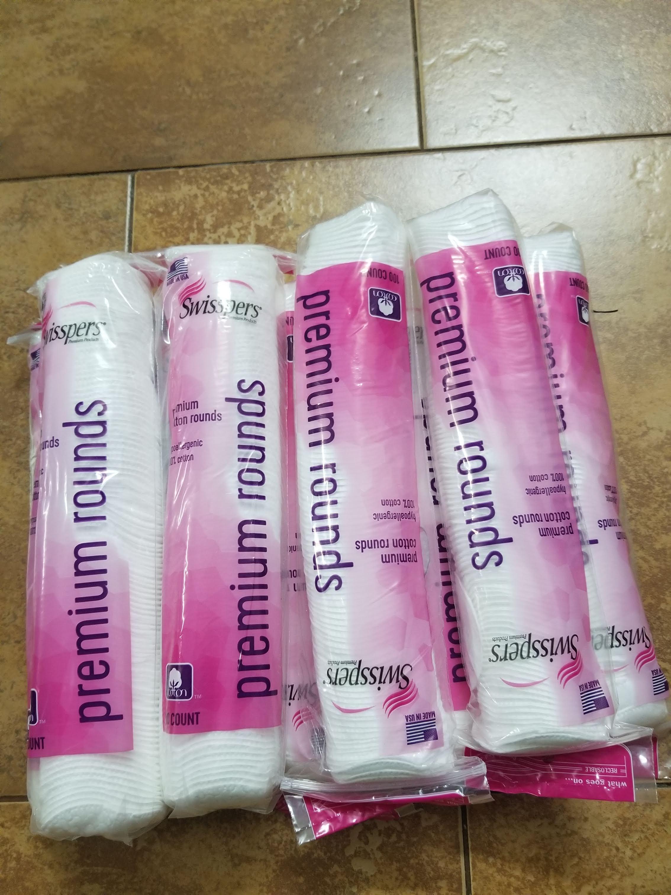 Bông tẩy trang SWISSPERS PREMIUM (cây) 100 tấm