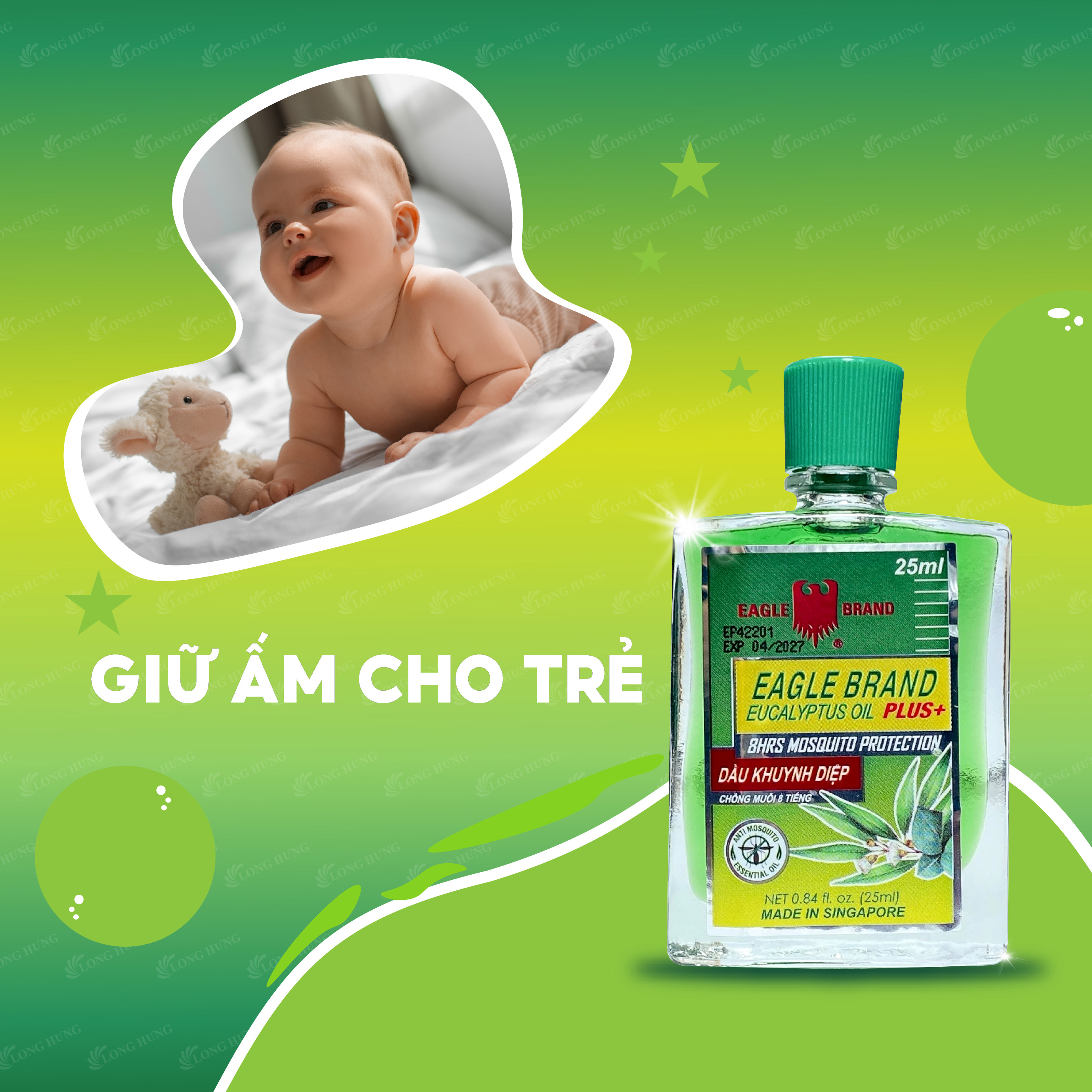 Dầu khuynh diệp con ó Eagle Brand Eucalyptus Oil Plus+ (25ml)