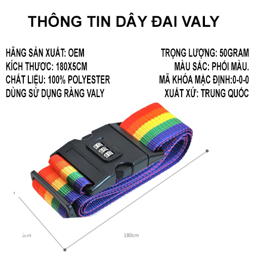 [HCM]Dây đai valy kèm khóa số