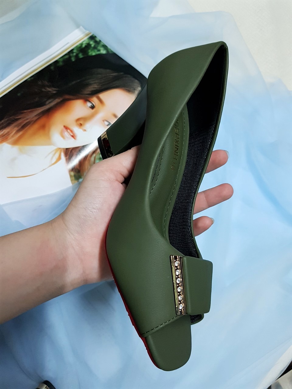 [HCM]Giày Cao Gót hở mũi gót vuông - Hàng Cao Cấp