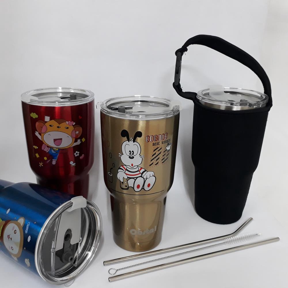 Ly giữ nhiệt chống tràn tặng kèm bộ ống hút inox cao cấp - GIA DỤNG 4 PHƯƠNG
