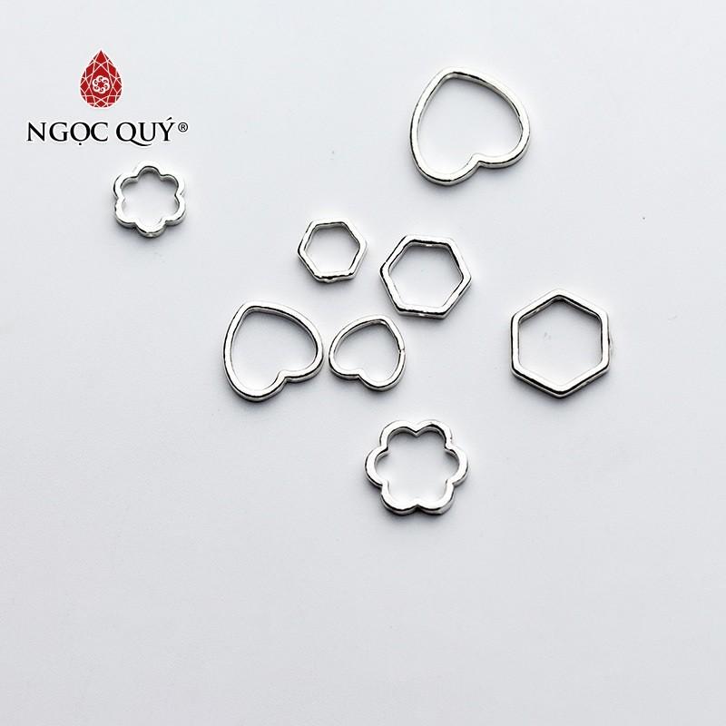 Trái tim bạc lồng hạt xỏ ngang - Ngọc Qúy Gemstones
