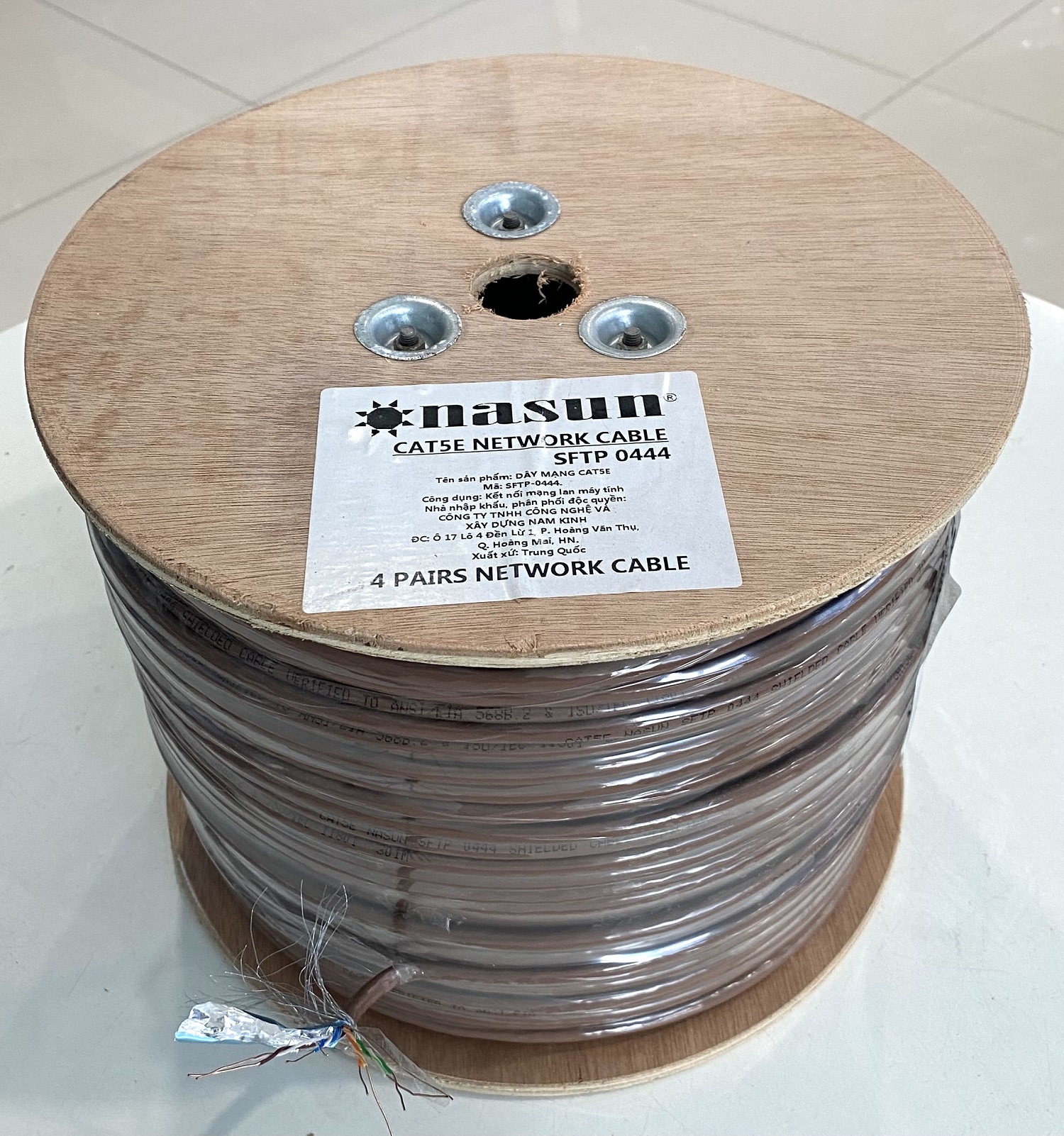 (Cuộn 305m). Dây mạng SFTP Cat5 Nasun SFTP 0444